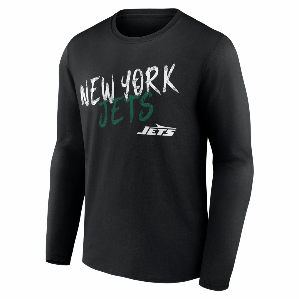 New York Jets Hustle Personalized Name & Number Long Sleeve T-Shirt Black | NFL