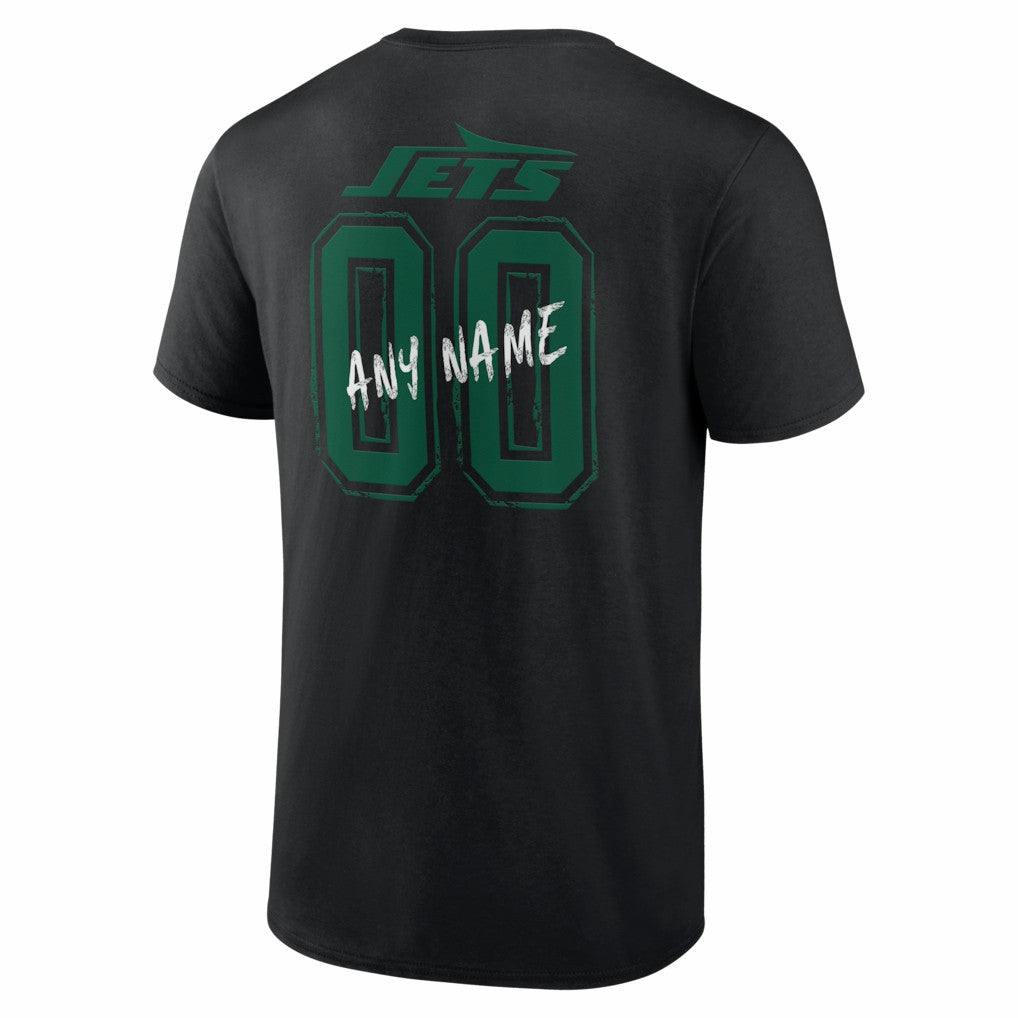 New York Jets Hustle Personalized Name & Number T-Shirt Black | NFL
