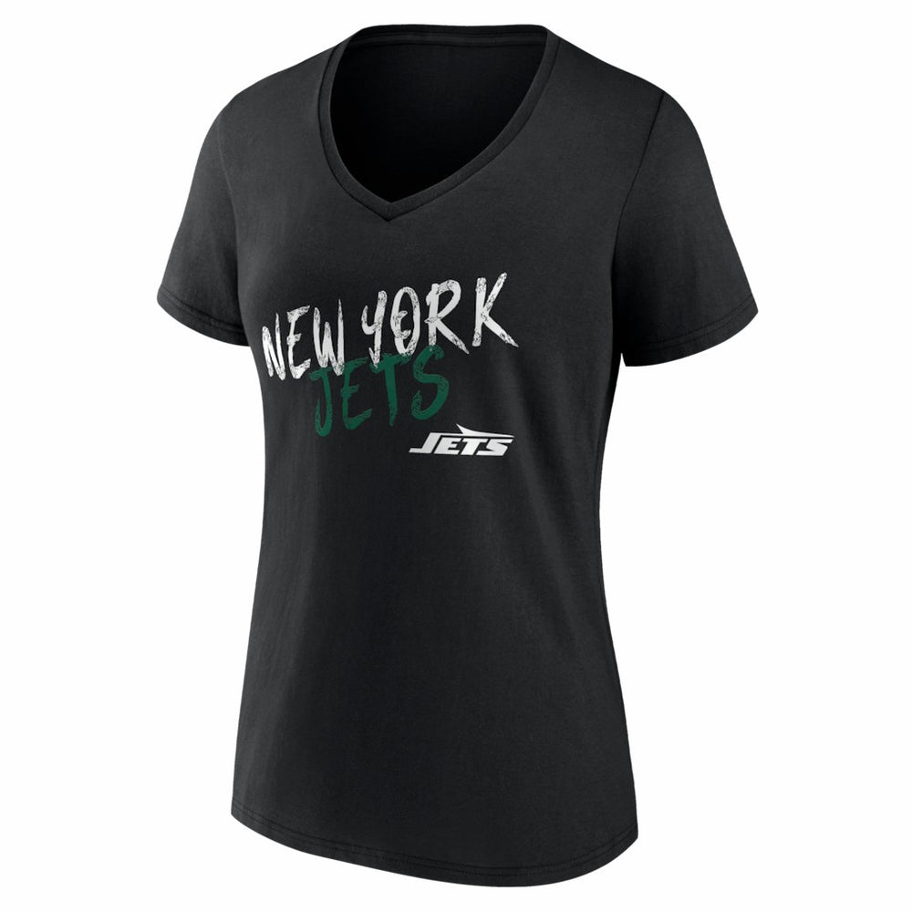 New York Jets Women's Hustle Personalized Name & Number V-Neck T-Shirt Black | NFL