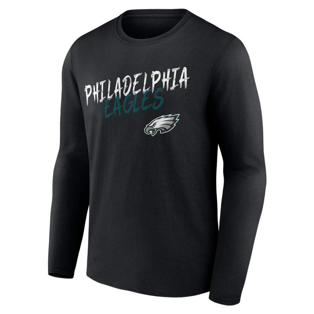 Philadelphia Eagles Hustle Personalized Name & Number Long Sleeve T-Shirt Black | NFL
