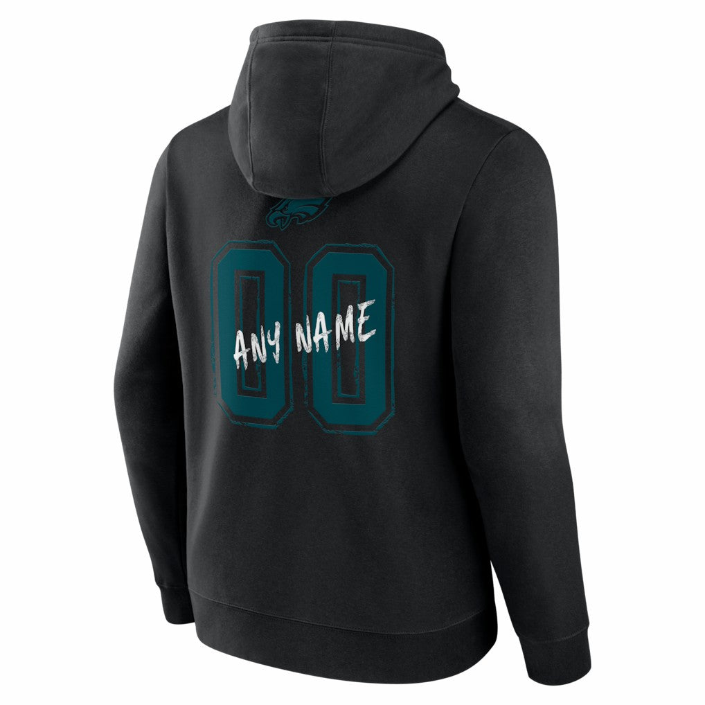 Philadelphia Eagles Hustle Personalized Name & Number Hoodie Black | NFL