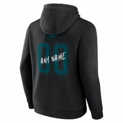 Philadelphia Eagles Hustle Personalized Name & Number Hoodie Black | NFL