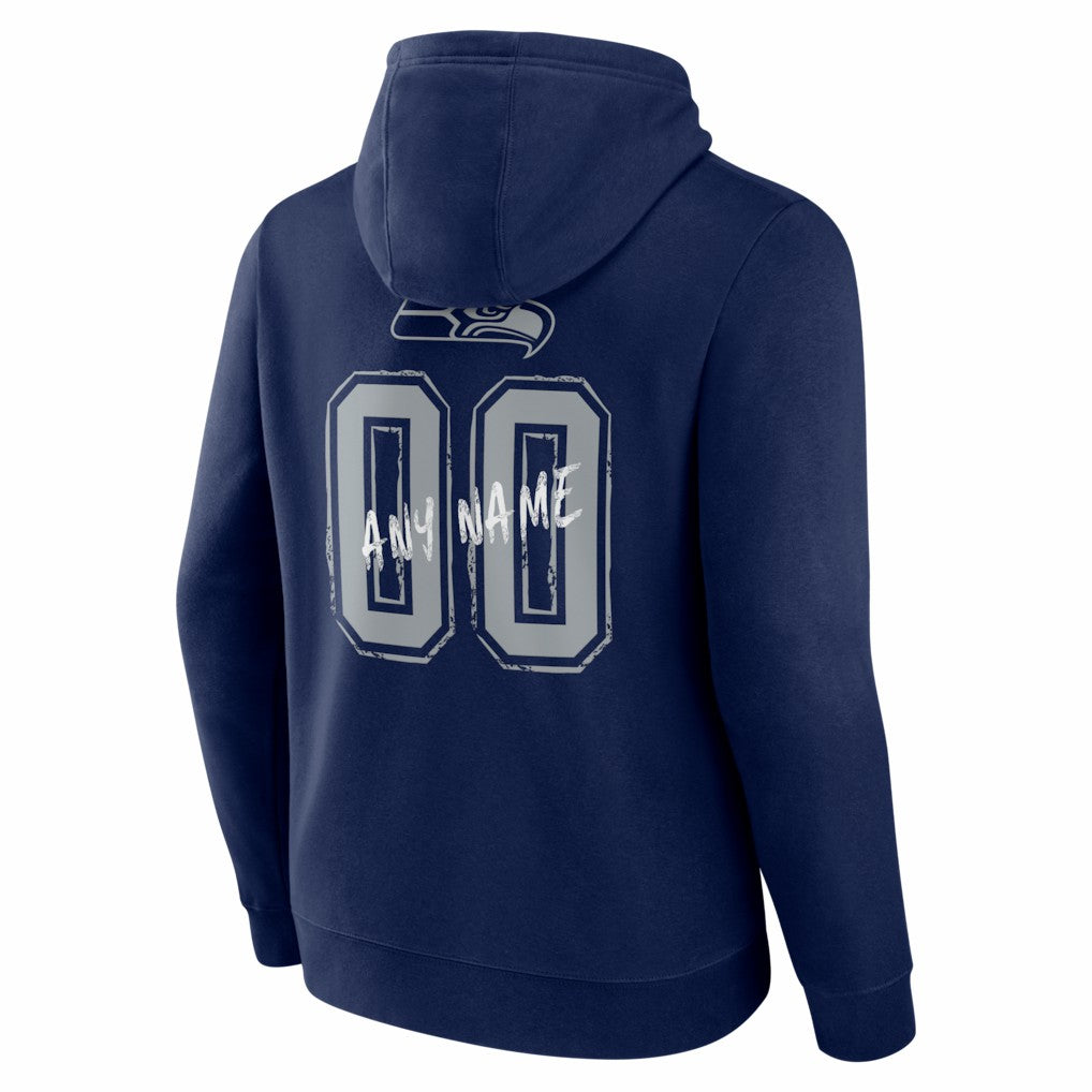 Seattle Seahawks Hustle Personalized Name & Number Hoodie College Navy | NFL