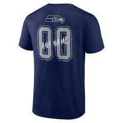 Seattle Seahawks Hustle Personalized Name & Number T-Shirt College Navy | NFL