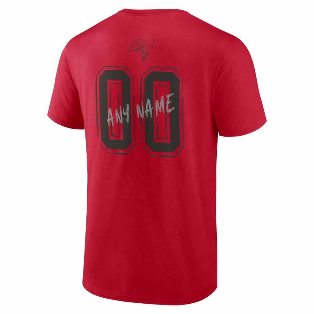 Tampa Bay Buccaneers Hustle Personalized Name & Number T-Shirt Red | NFL