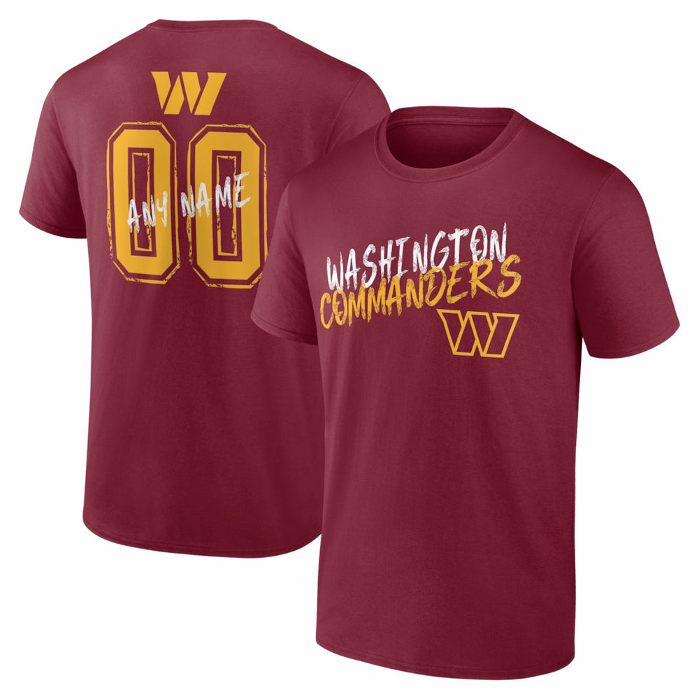 Washington Commanders Hustle Personalized Name & Number T-Shirt Burgundy | NFL