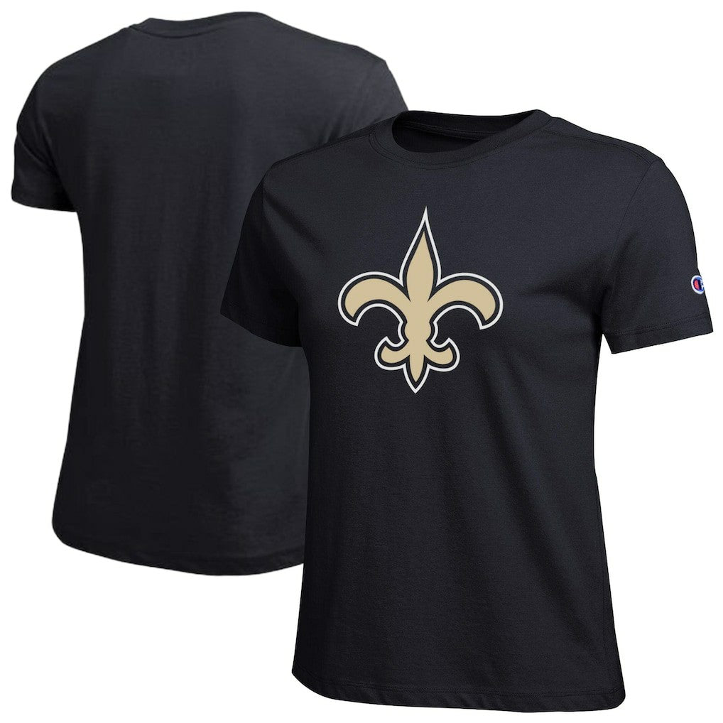 New Orleans Saints Champion Women's Logo T-Shirt Black | NFL