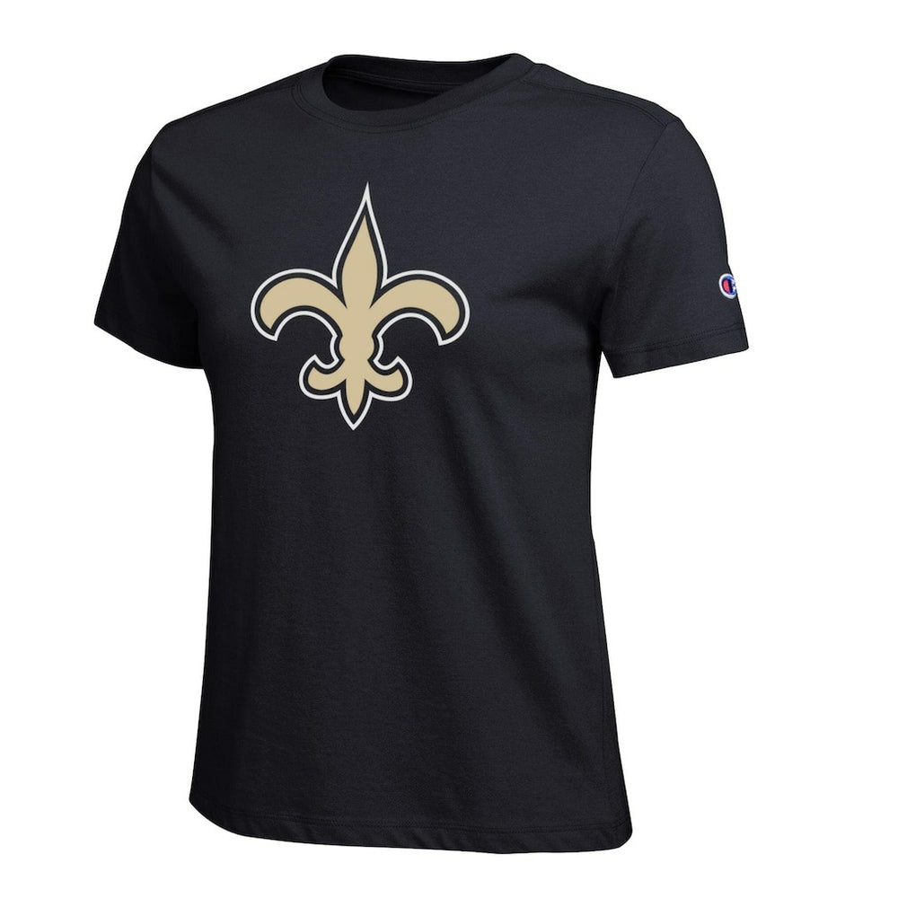 New Orleans Saints Champion Women's Logo T-Shirt Black | NFL