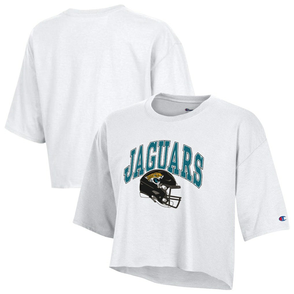 Jacksonville Jaguars Champion Women's Boyfriend Cropped T-Shirt White | NFL