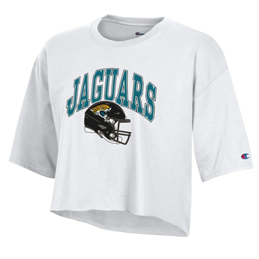 Jacksonville Jaguars Champion Women's Boyfriend Cropped T-Shirt White | NFL