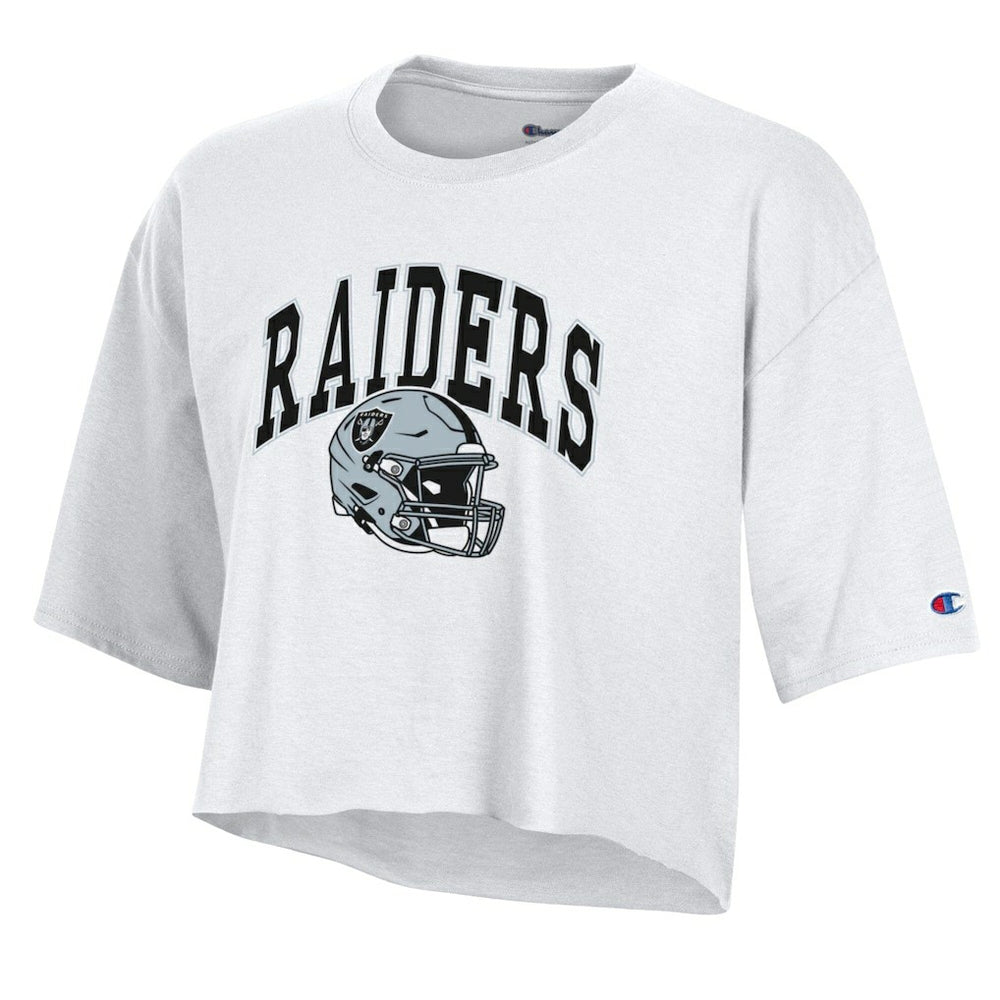 Las Vegas Raiders Champion Women's Boyfriend Cropped T-Shirt White | NFL