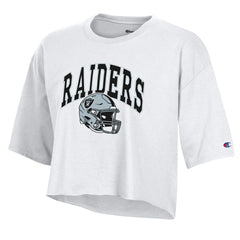 Las Vegas Raiders Champion Women's Boyfriend Cropped T-Shirt White | NFL