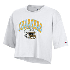 Los Angeles Chargers Champion Women's Boyfriend Cropped T-Shirt White | NFL