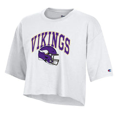 Minnesota Vikings Champion Women's Boyfriend Cropped T-Shirt White | NFL