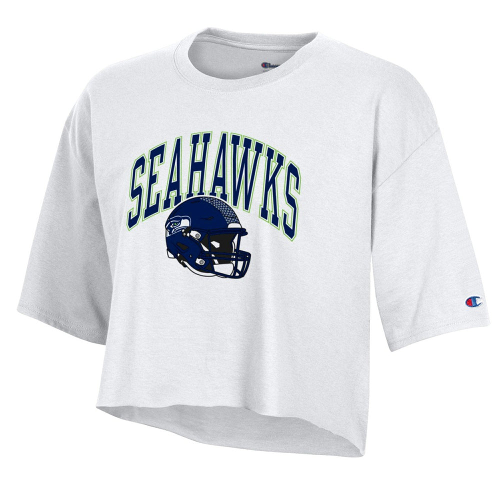 Seattle Seahawks Champion Women's Boyfriend Cropped T-Shirt White | NFL
