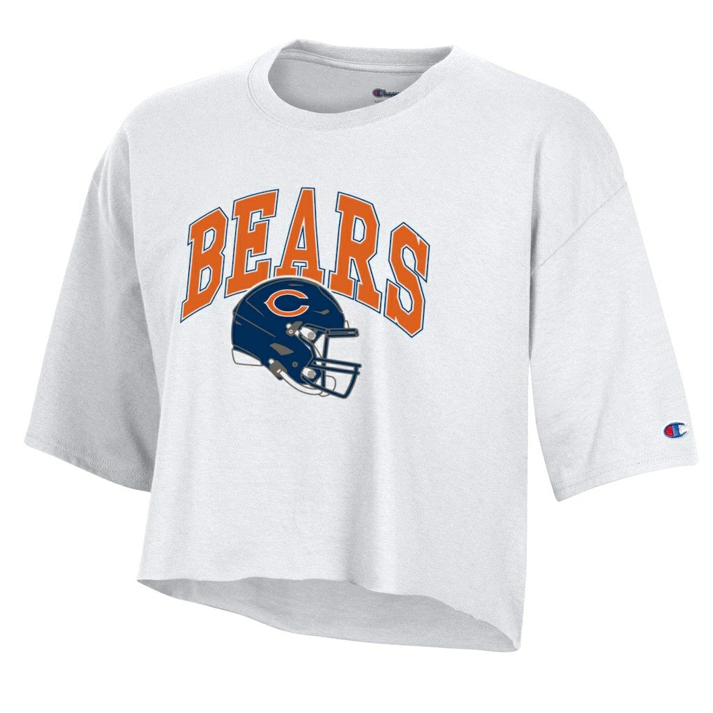 Chicago Bears Champion Women's Boyfriend Cropped T-Shirt White | NFL