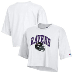 Baltimore Ravens Champion Women's Boyfriend Cropped T-Shirt White | NFL