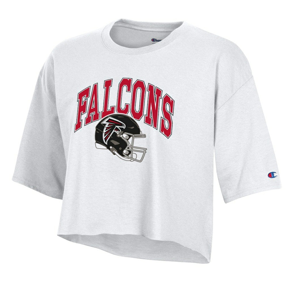 Atlanta Falcons Champion Women's Boyfriend Cropped T-Shirt White | NFL