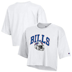 Buffalo Bills Champion Women's Boyfriend Cropped T-Shirt White | NFL