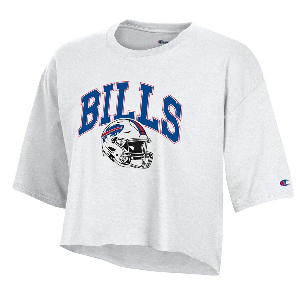 Buffalo Bills Champion Women's Boyfriend Cropped T-Shirt White | NFL