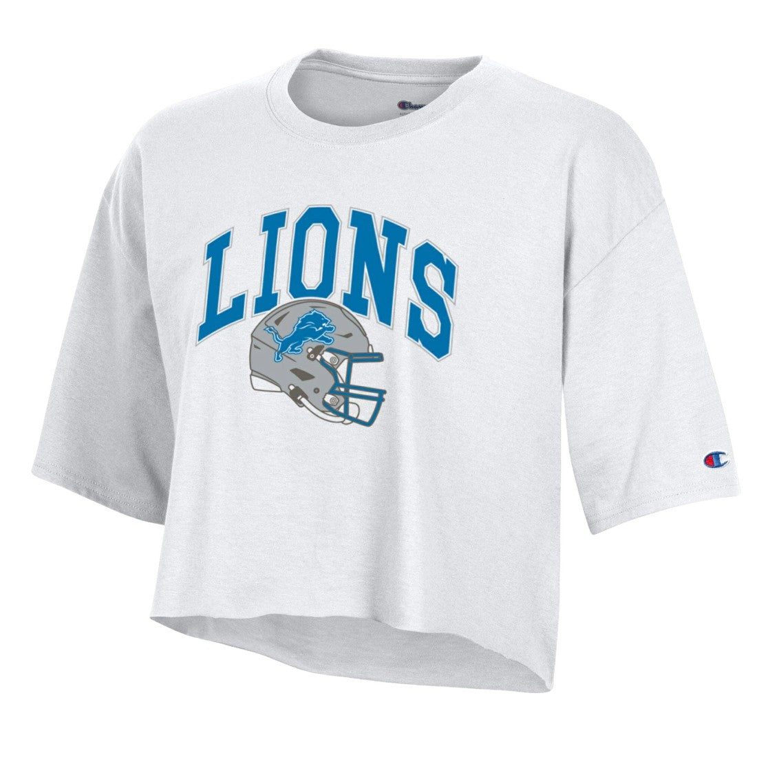 Detroit Lions Champion Women's Boyfriend Cropped T-Shirt White | NFL
