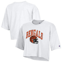 Cincinnati Bengals Champion Women's Boyfriend Cropped T-Shirt White | NFL