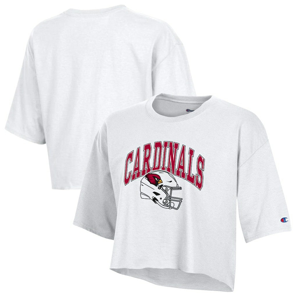 Arizona Cardinals Champion Women's Boyfriend Cropped T-Shirt White | NFL
