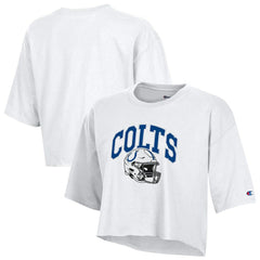 Indianapolis Colts Champion Women's Boyfriend Cropped T-Shirt White | NFL