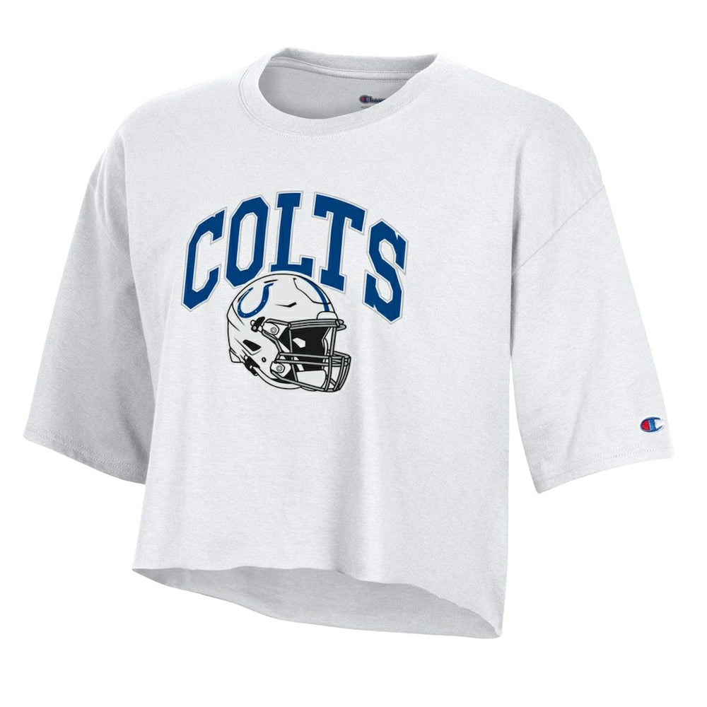 Indianapolis Colts Champion Women's Boyfriend Cropped T-Shirt White | NFL
