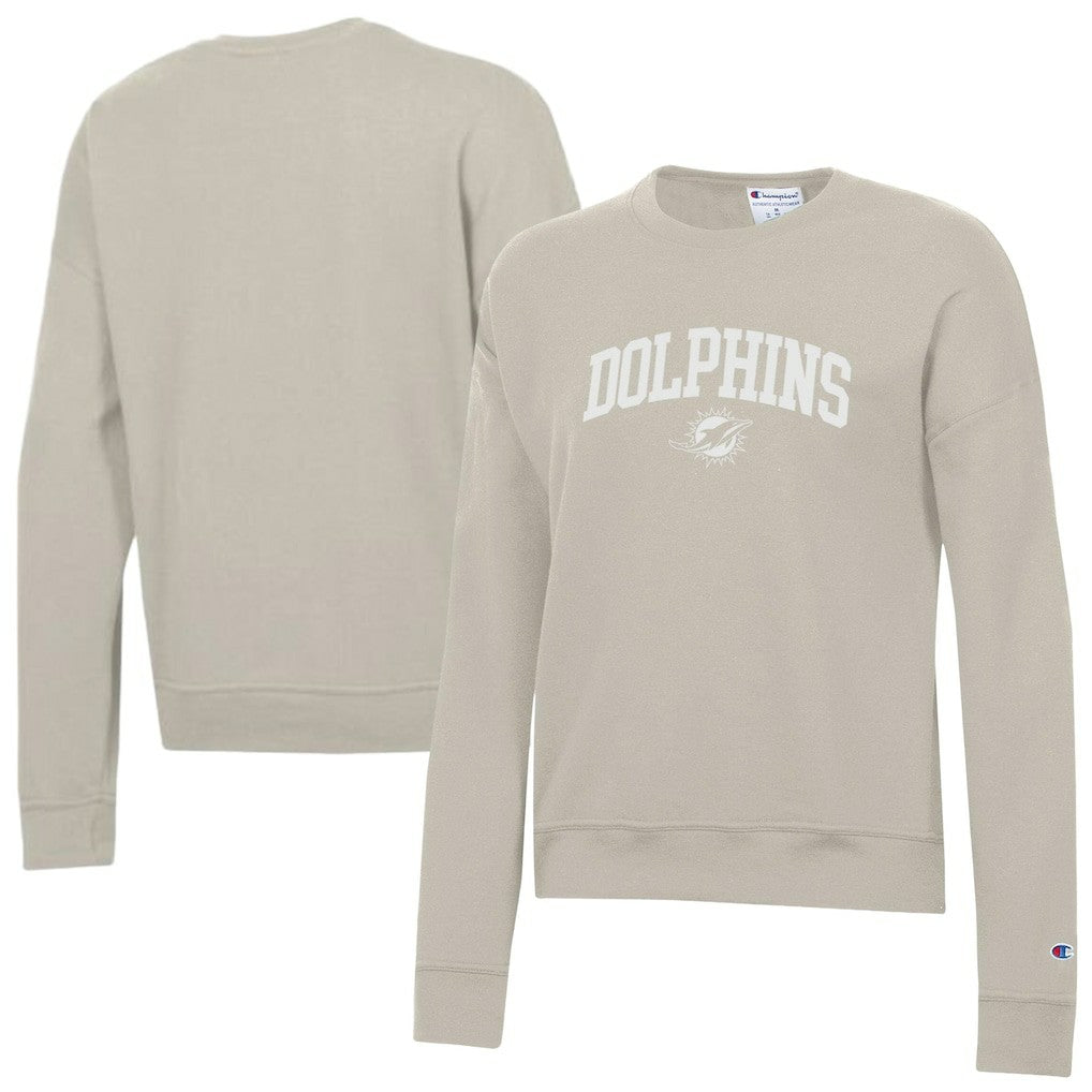 Miami Dolphins Champion Women's Powerblend Cocoa Butter Fleece Sweatshirt Light Brown | NFL