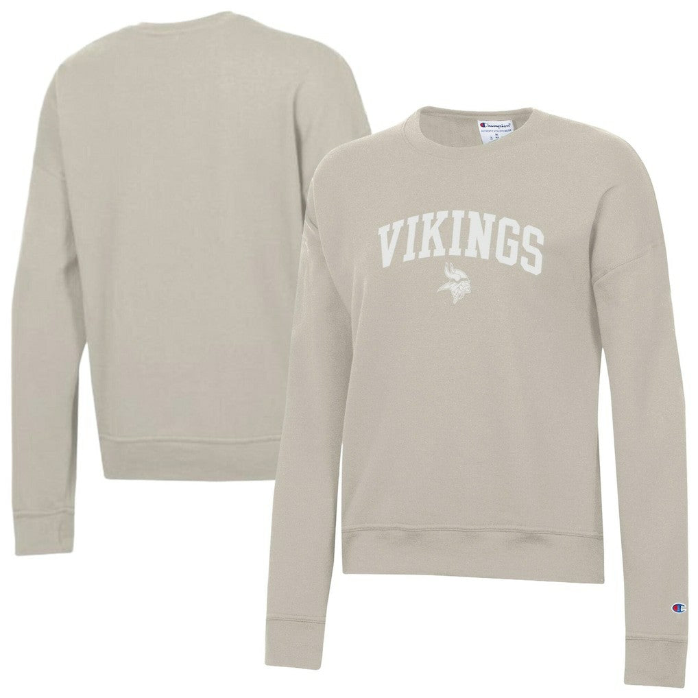 Minnesota Vikings Champion Women's Powerblend Cocoa Butter Fleece Sweatshirt Light Brown | NFL