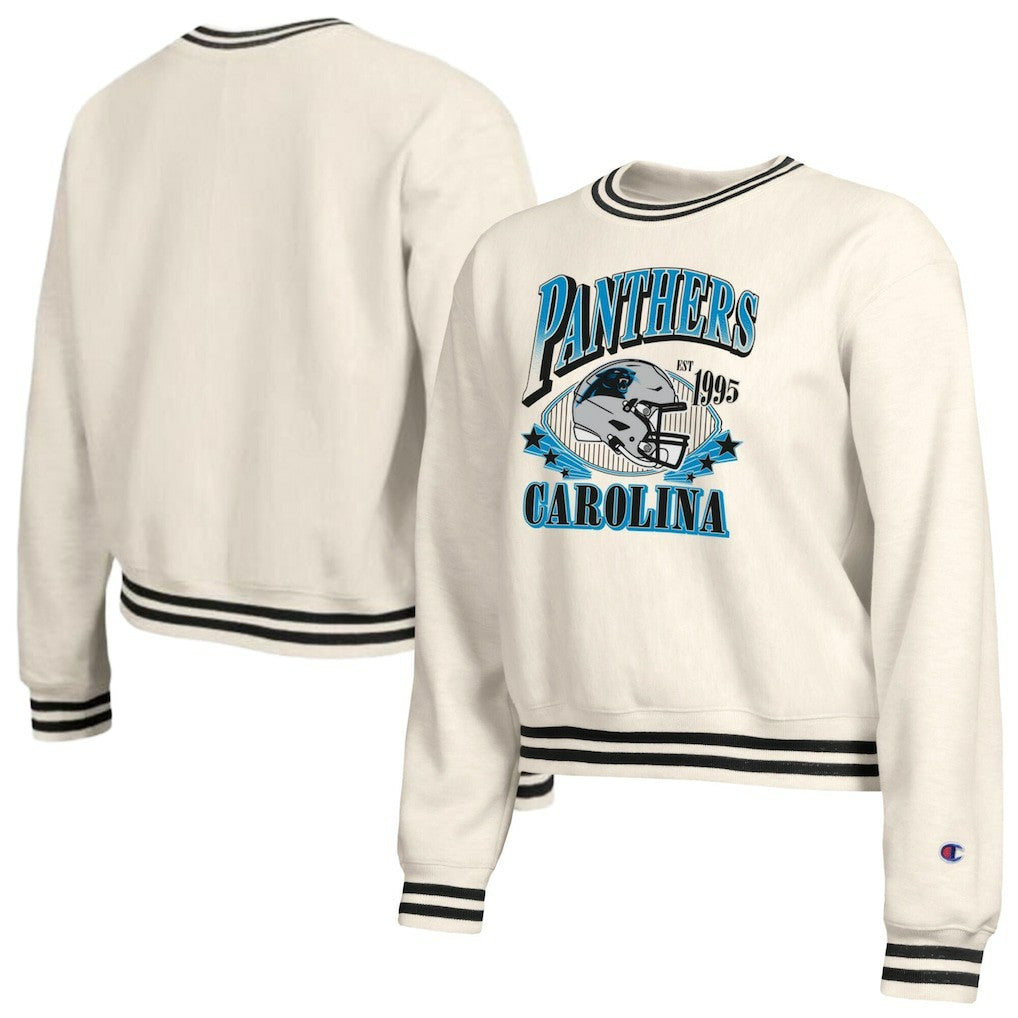 Carolina Panthers Champion Women's Reverse Weave Fleece Sweatshirt Cream | NFL
