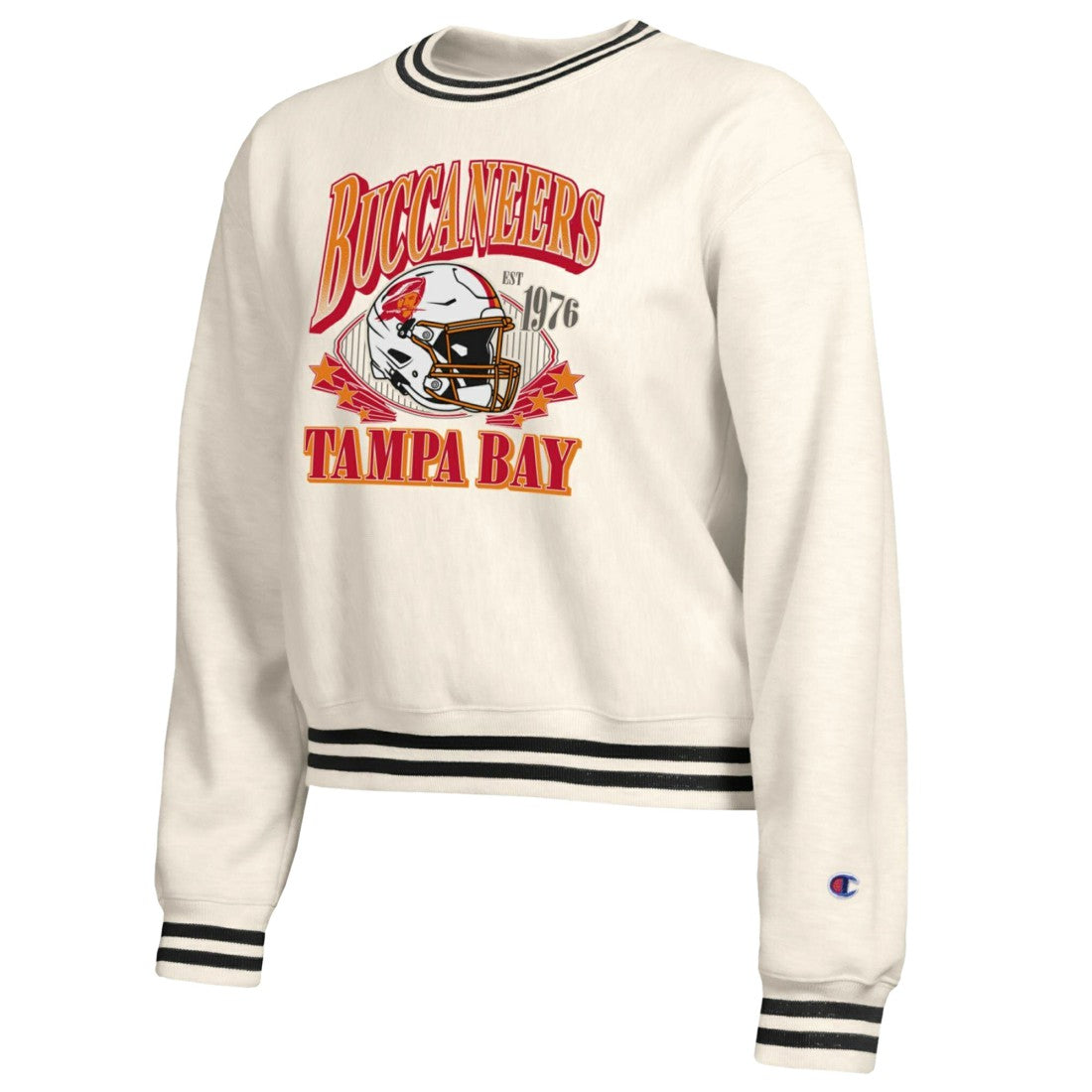 Tampa Bay Buccaneers Champion Women's Reverse Weave Fleece Sweatshirt Cream | NFL
