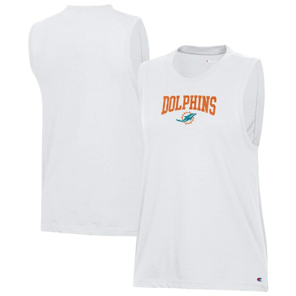 Miami Dolphins Champion Women's Muscle Tank Top White | NFL