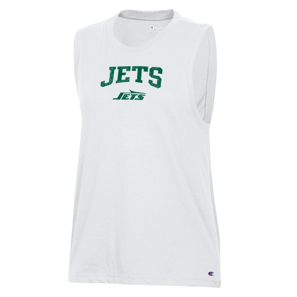 New York Jets Champion Women's Muscle Tank Top White | NFL