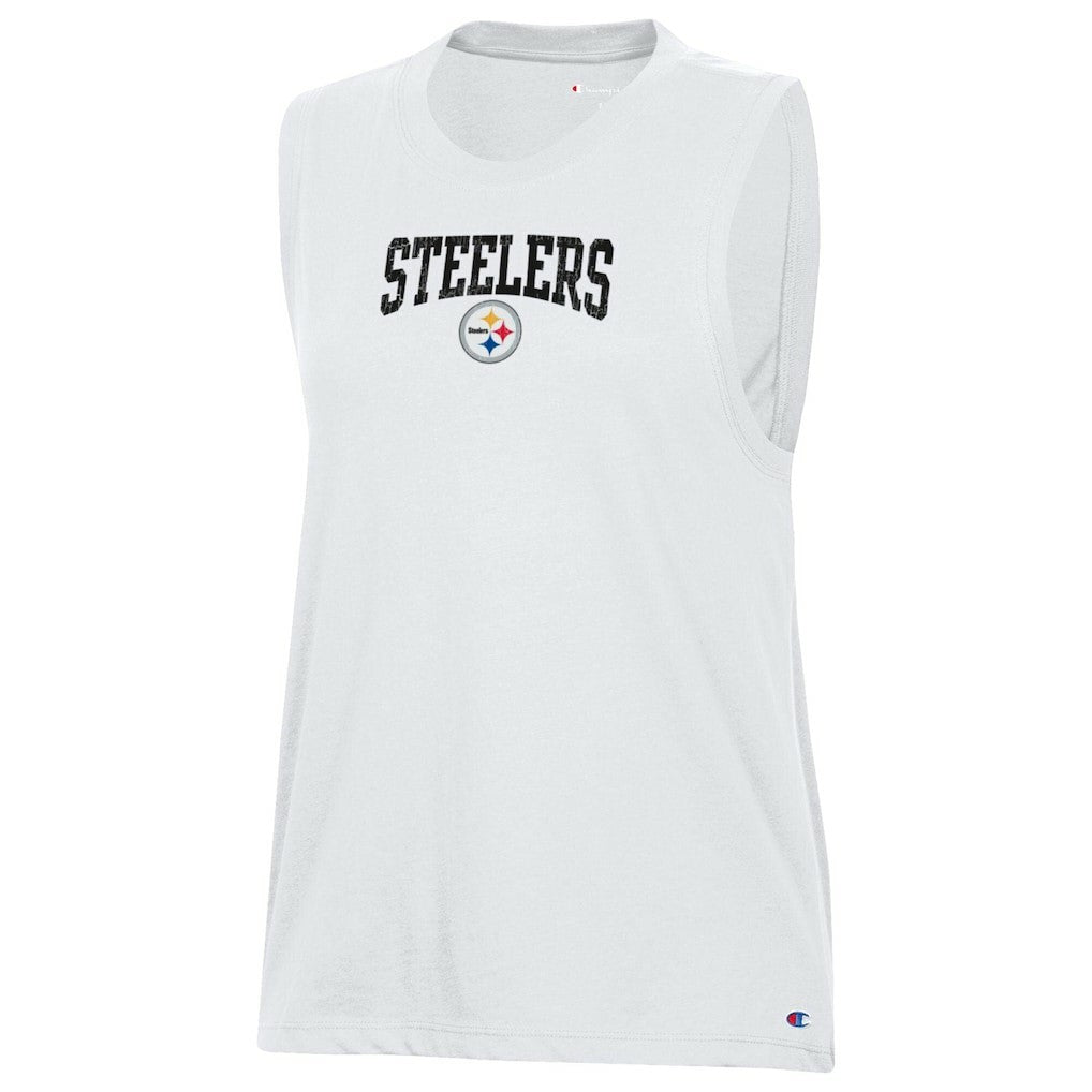 Pittsburgh Steelers Champion Women's Muscle Tank Top White | NFL
