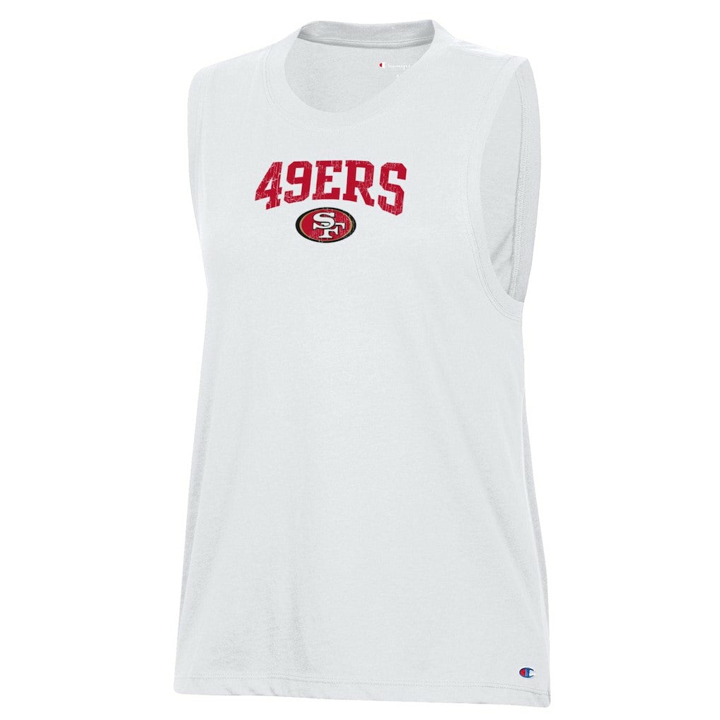 San Francisco 49ers Champion Women's Muscle Tank Top White | NFL