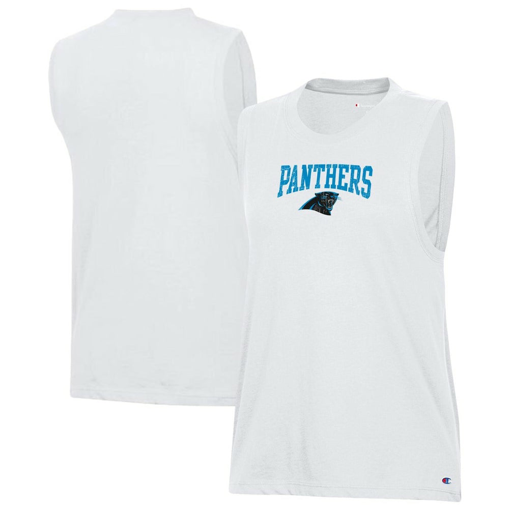 Carolina Panthers Champion Women's Muscle Tank Top White | NFL