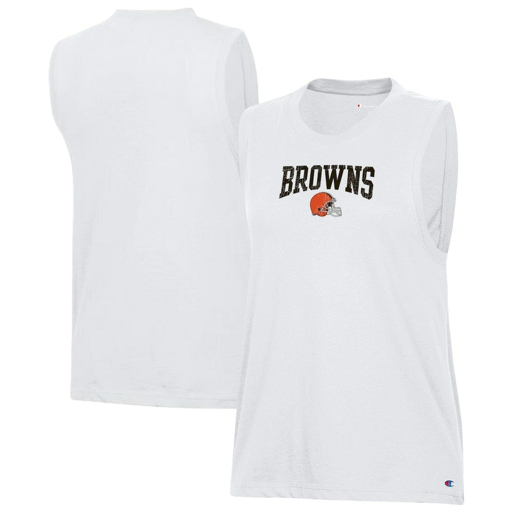 Cleveland Browns Champion Women's Muscle Tank Top White | NFL