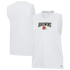 Cleveland Browns Champion Women's Muscle Tank Top White | NFL