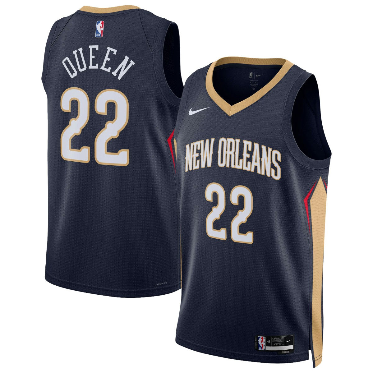 Derik Queen New Orleans Pelicans Unisex Swingman Jersey Icon Edition Navy - NBA
