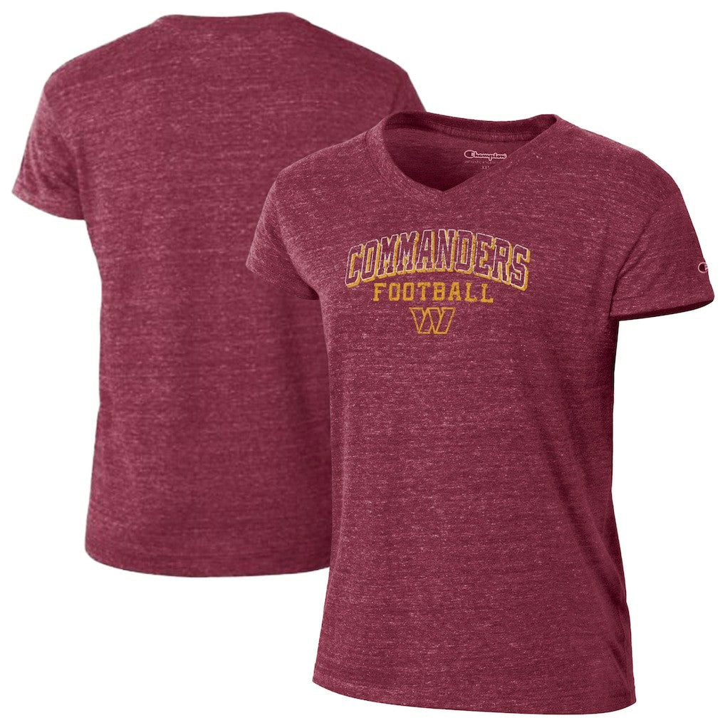 Washington Commanders Champion Women's Triumph Tri-Blend V-Neck T-Shirt Burgundy | NFL