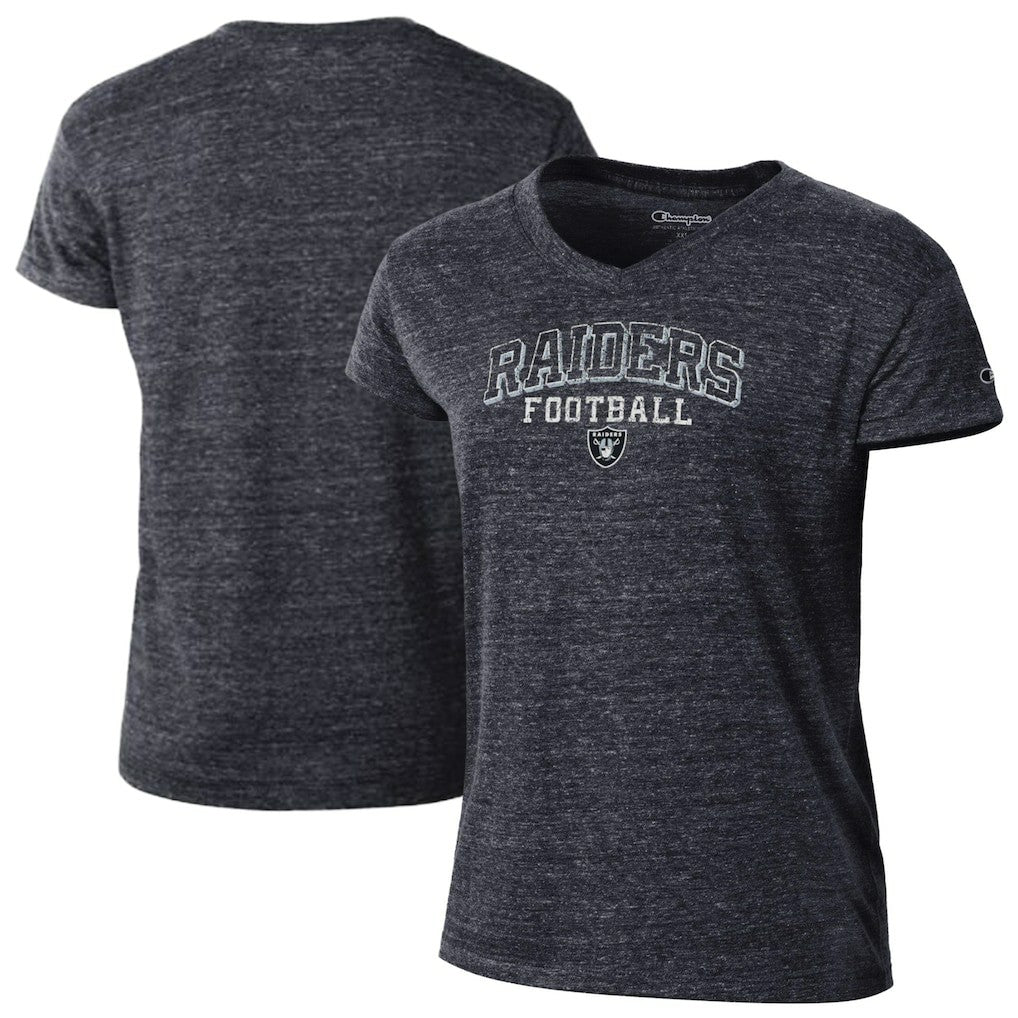 Las Vegas Raiders Champion Women's Triumph Tri-Blend V-Neck T-Shirt Black | NFL