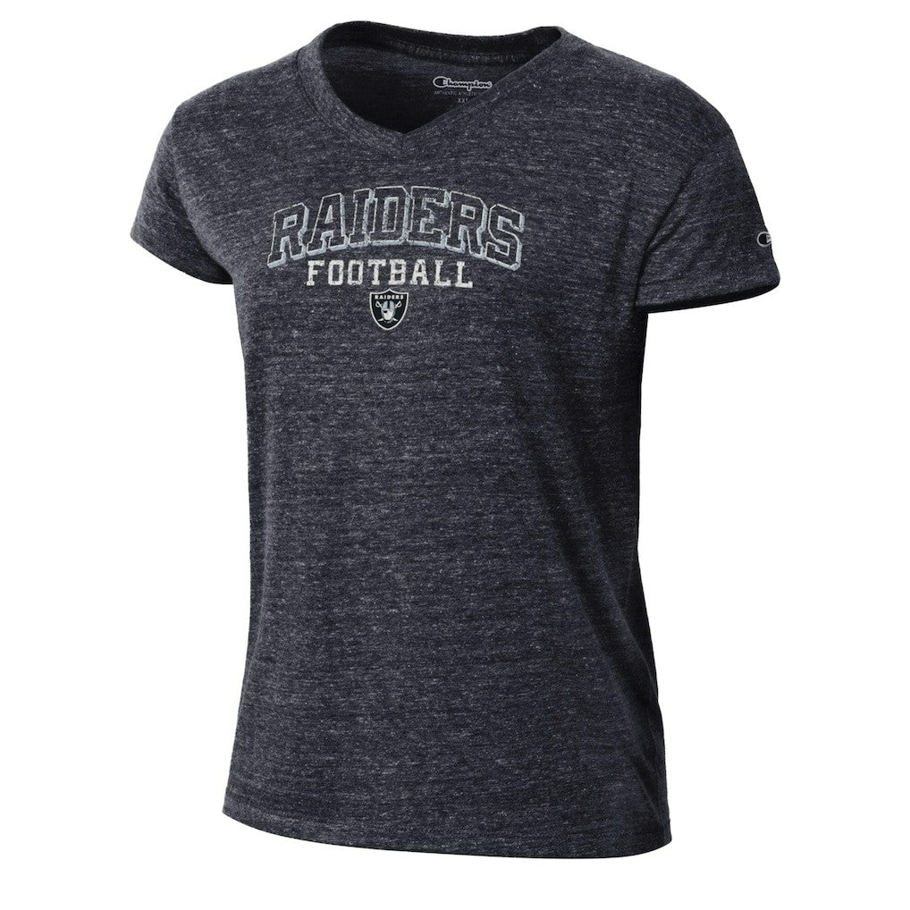 Las Vegas Raiders Champion Women's Triumph Tri-Blend V-Neck T-Shirt Black | NFL