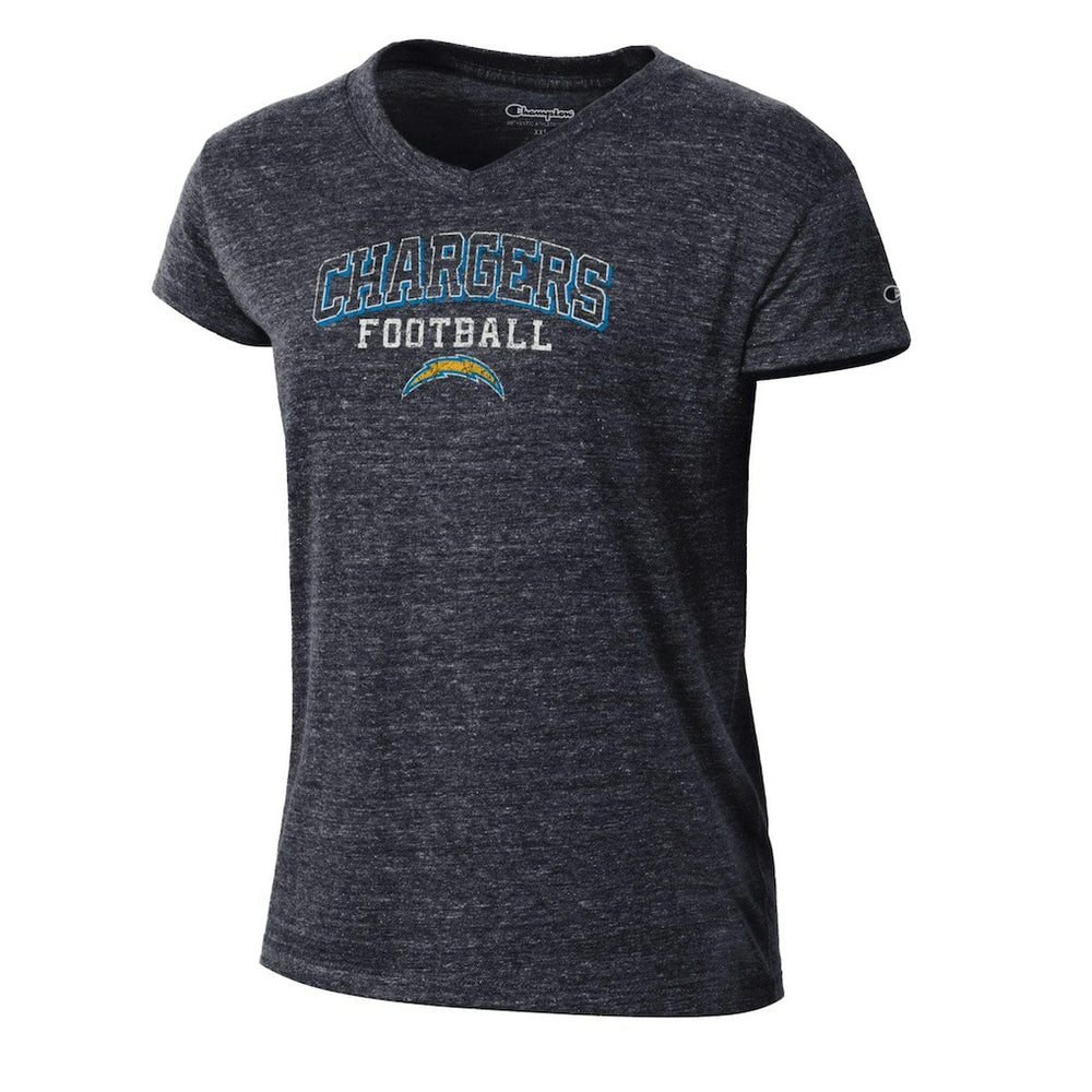 Los Angeles Chargers Champion Women's Triumph Tri-Blend V-Neck T-Shirt Black | NFL
