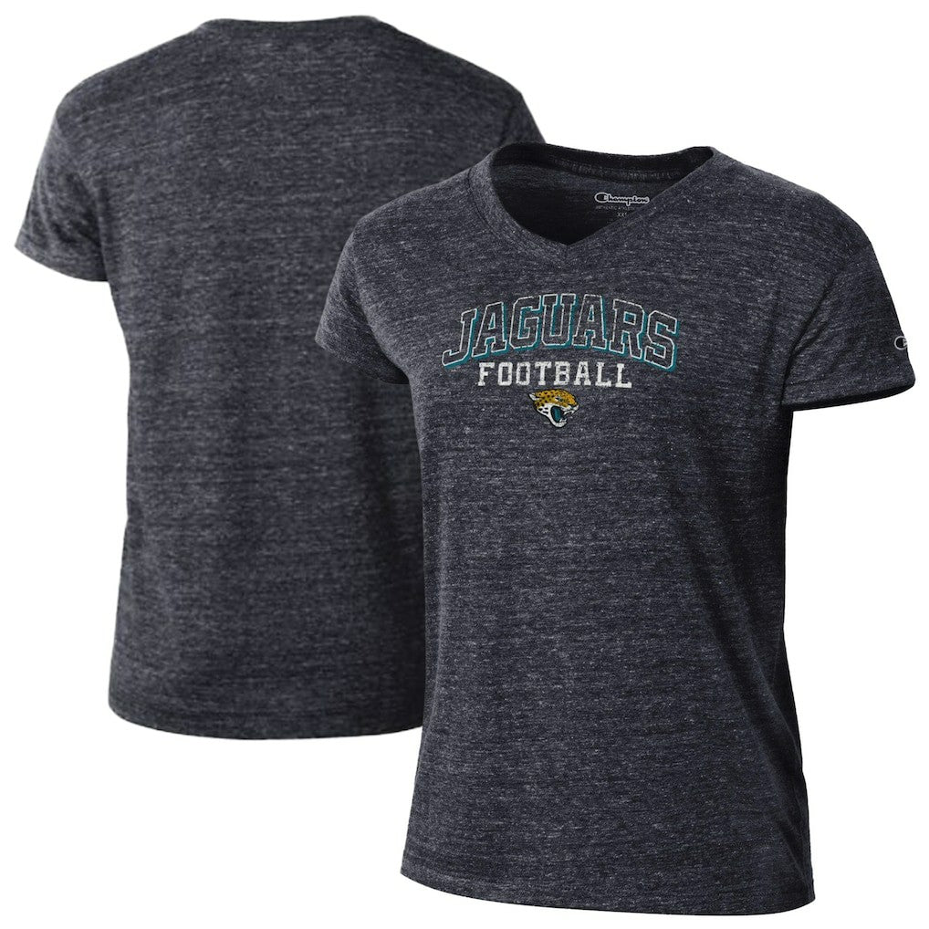 Jacksonville Jaguars Champion Women's Triumph Tri-Blend V-Neck T-Shirt Black | NFL