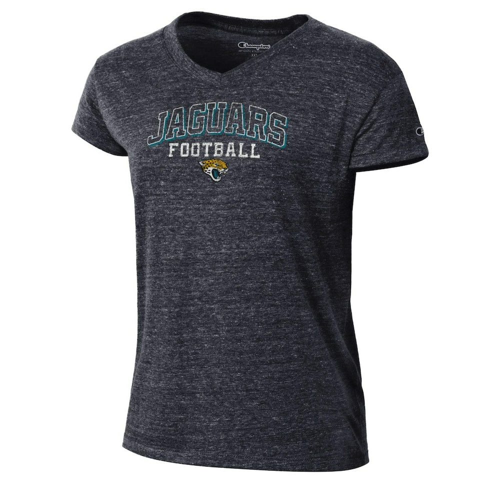 Jacksonville Jaguars Champion Women's Triumph Tri-Blend V-Neck T-Shirt Black | NFL