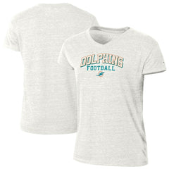 Miami Dolphins Champion Women's Triumph Tri-Blend V-Neck T-Shirt White | NFL