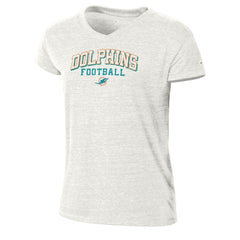 Miami Dolphins Champion Women's Triumph Tri-Blend V-Neck T-Shirt White | NFL