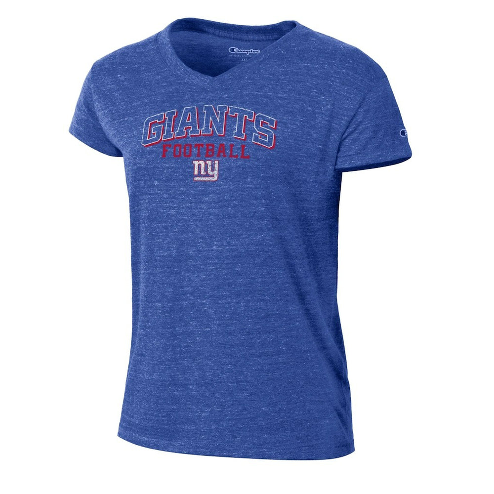 New York Giants Champion Women's Triumph Tri-Blend V-Neck T-Shirt Royal | NFL
